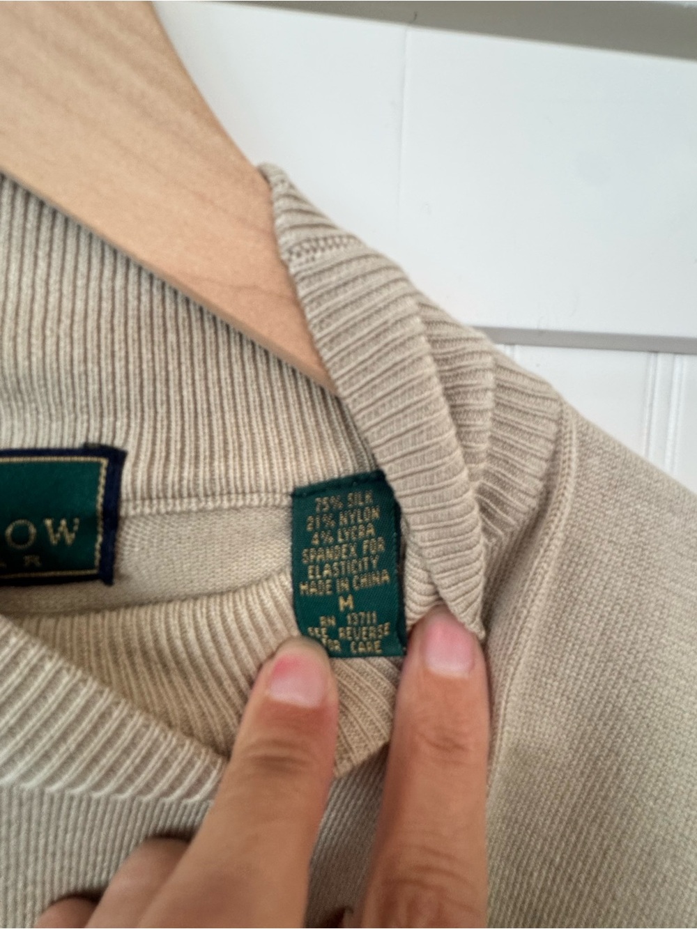 Embassy Row Short-Sleeve Mock Neck Sweater in Stone - Medium - Picture 4 of 5